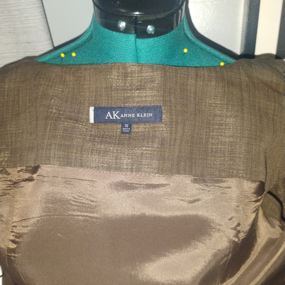 Anne Klein Bronze Cap Sleeved Blazer Sz 10 - Picture 3 of 14